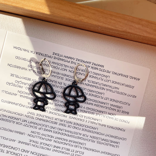 Alloy black balloon dog earrings MIC-YiJ007