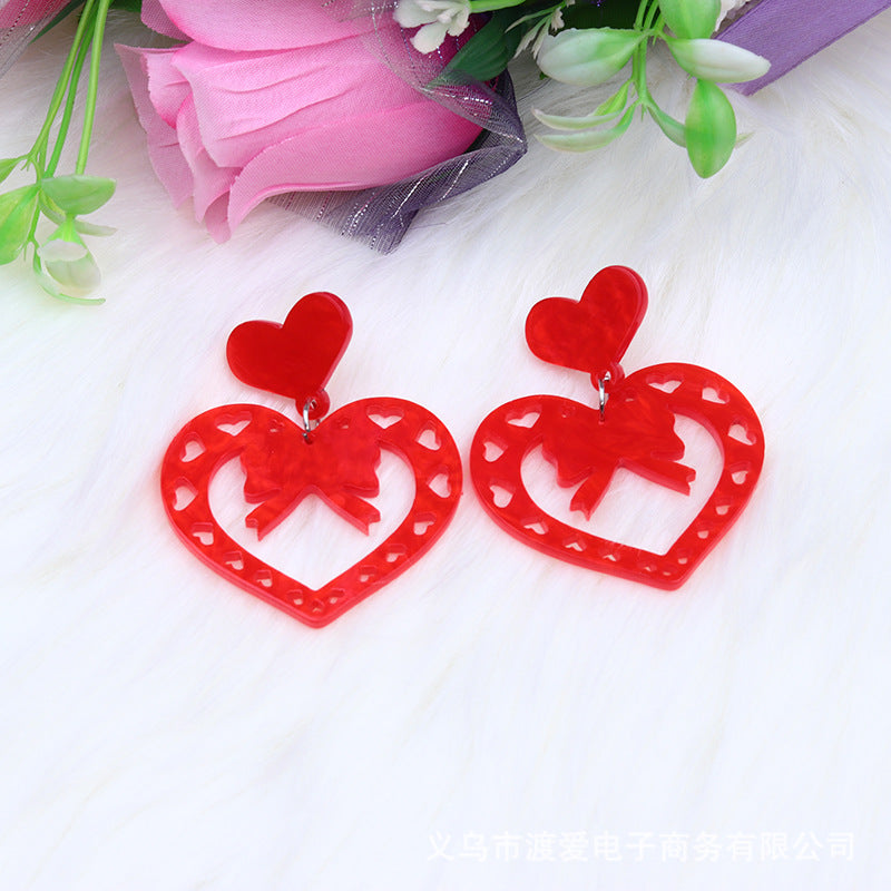 Acrylic Love Splice Earrings MIC-DuA016