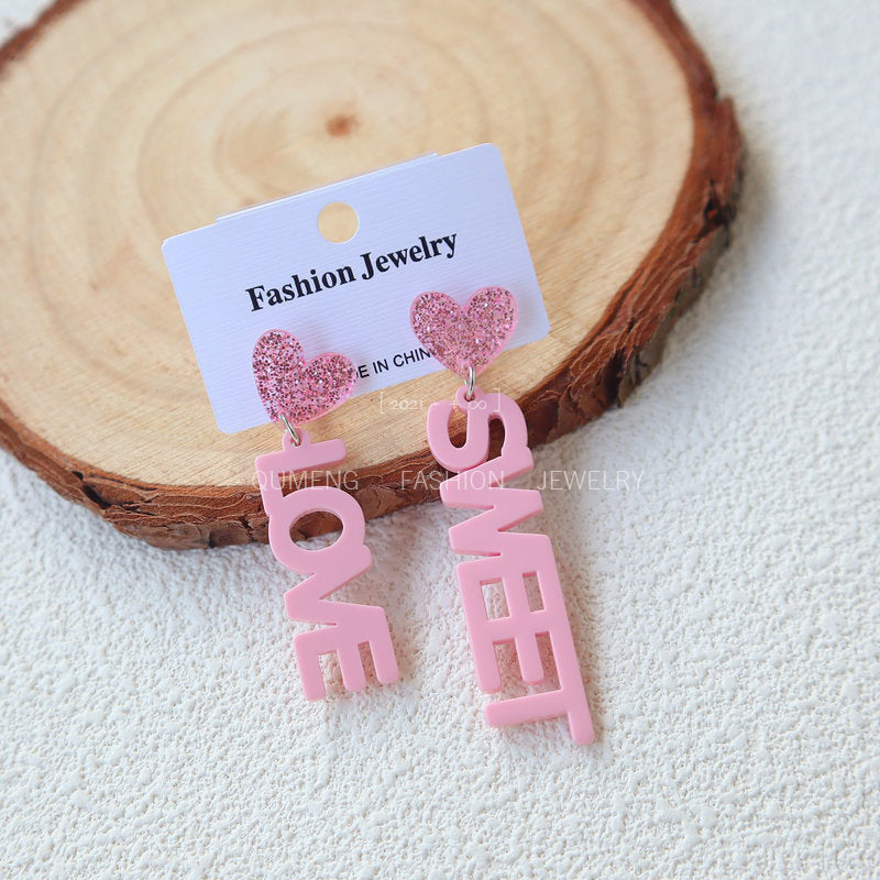 Acrylic Love Earrings MIC-OuG097