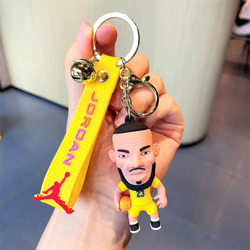 PVC cartoon Lakers James keychain MIC-MLZ028