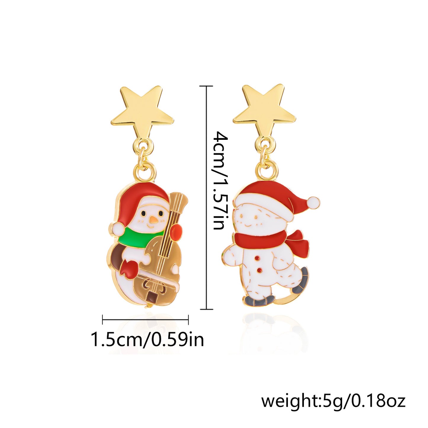 Asymmetric alloy Santa Claus earrings MIC-ChuY010