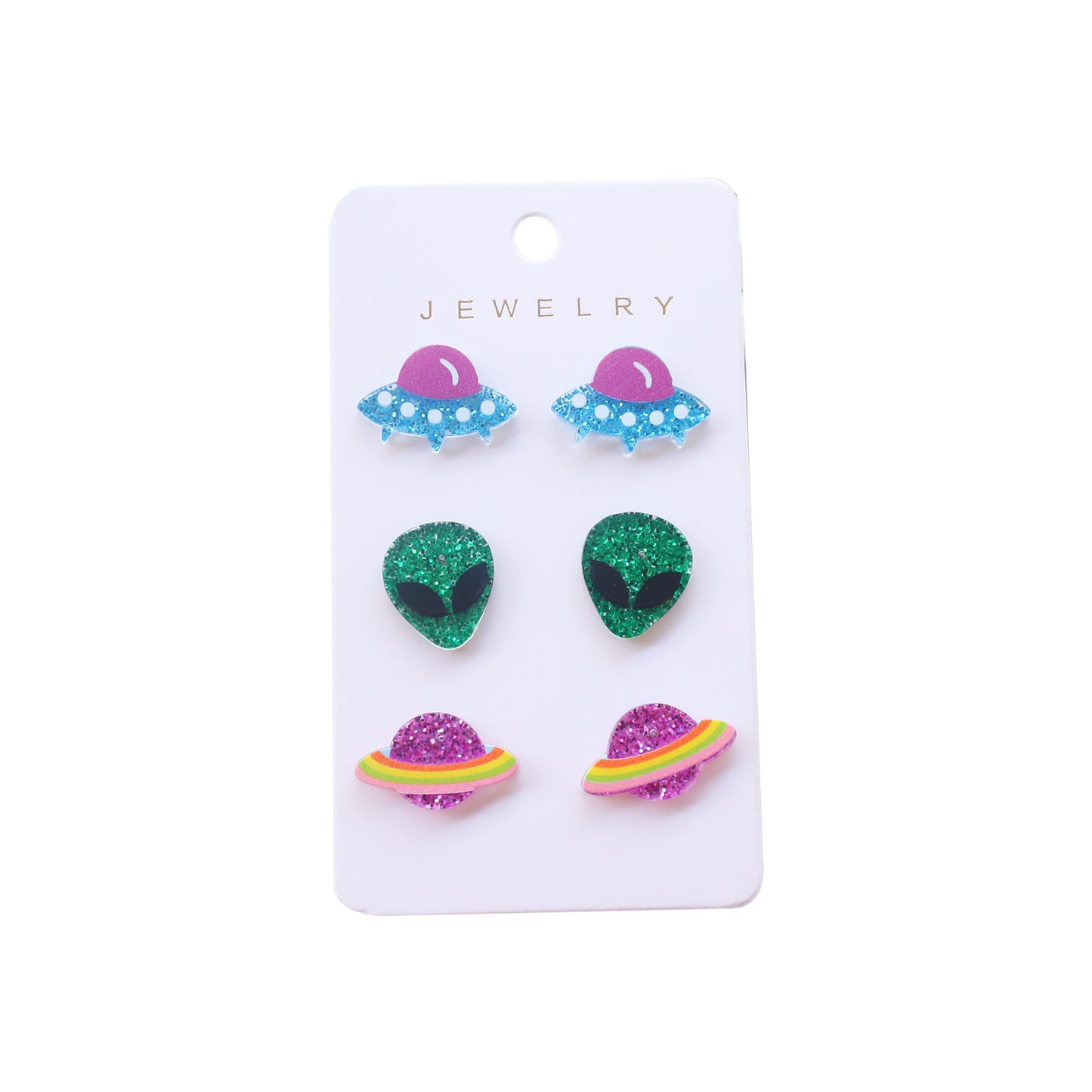 Alloy acrylic UFO alien earrings MIC-OuG122