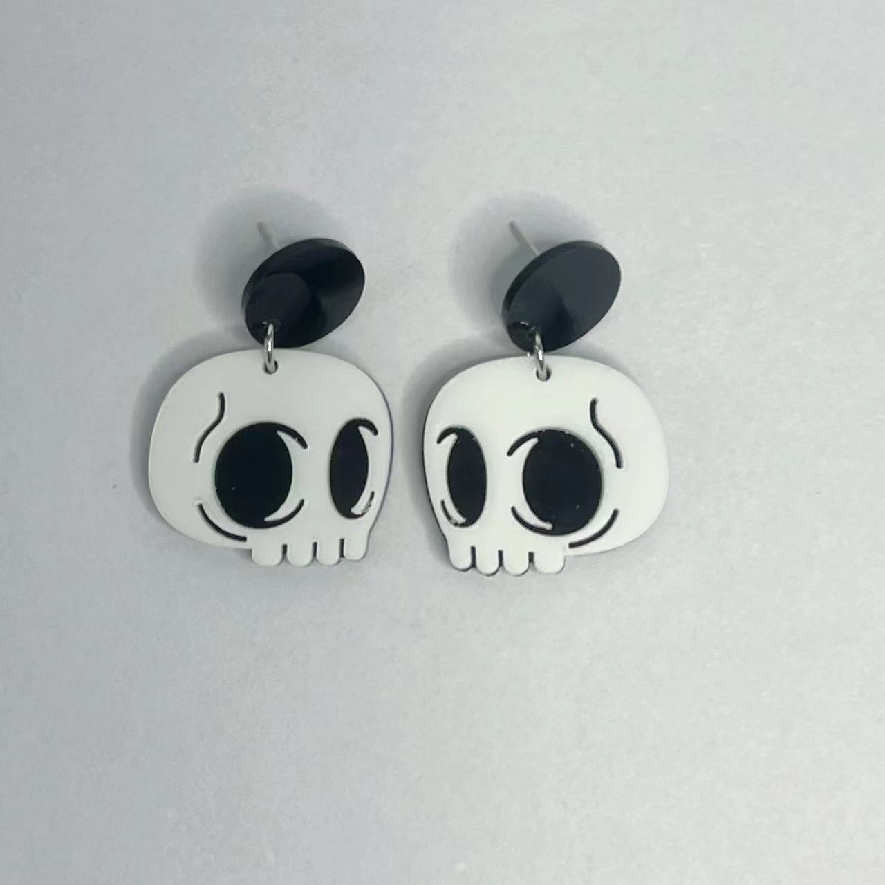 Acrylic Halloween Skull Earrings (Minimo de Compra 2) MYA-JiuT014