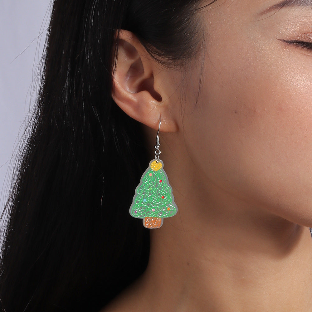 Acrylic Christmas Tree Earrings (Minimo de Compra 2) MYA-YueS002