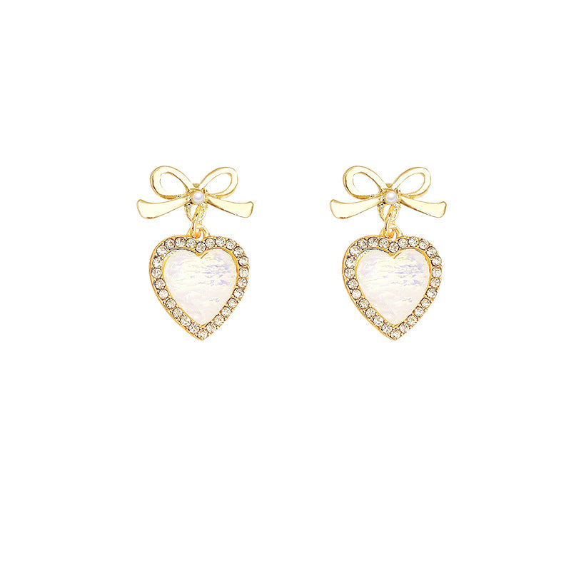 Alloy blue heart earrings MYA-HanJ017