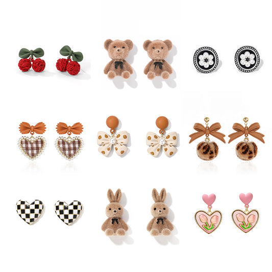 Flocking New Rabbit Earrings (Minimo de Compra 2) MIC-XinX002