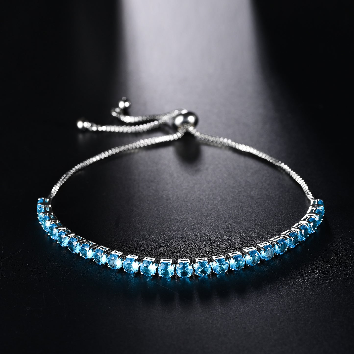 Alloy 4mm round single row full diamond bracelet (Minimo de Compra 2) MIC-LinD007