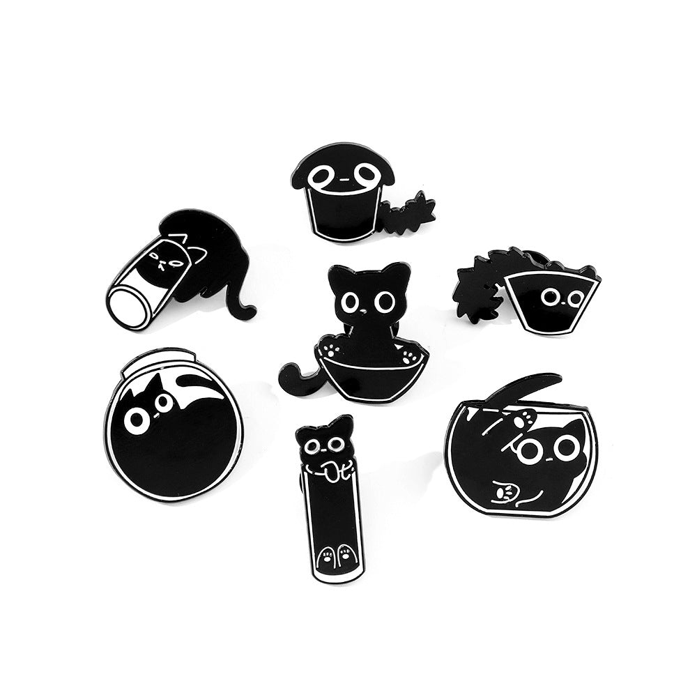 Alloy black kitten brooch (Minimo de Compra 2) MIC-ZhuoL019