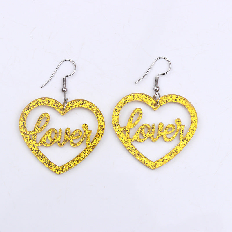 Acrylic Halloween Love Letter Earrings (Minimo de Compra 2) MYA-DuA024