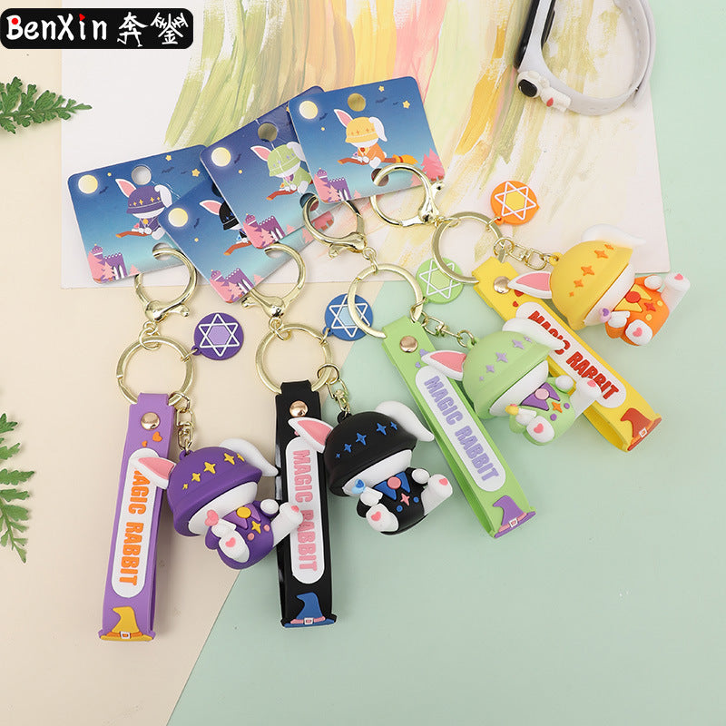 PVC new magic rabbit cartoon keychain MIC-BenX011