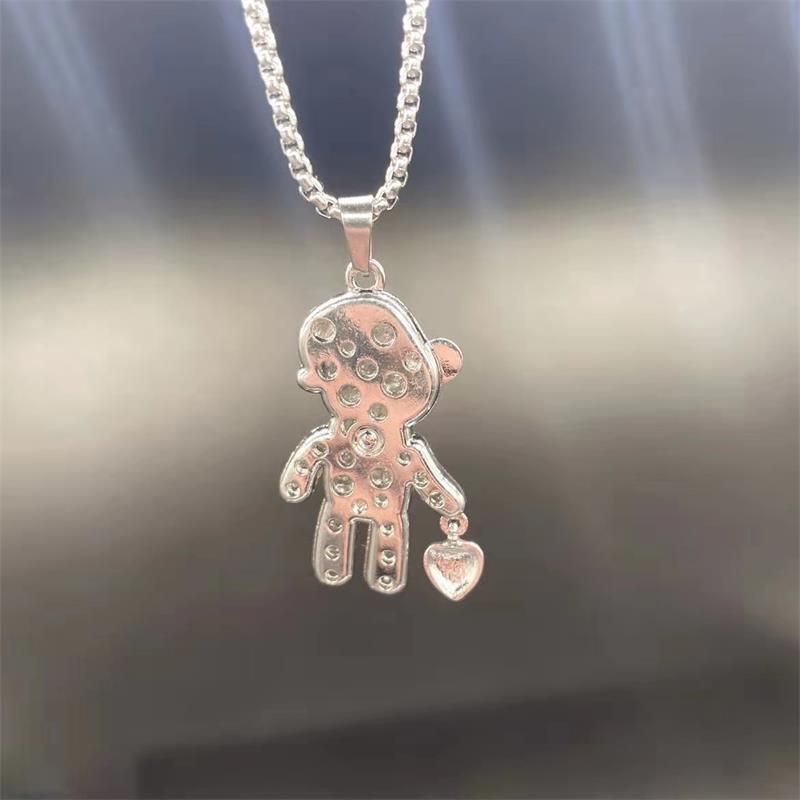 Necklaces Stainless Steel Christmas Red Heart Bear Minimo de compra 2 BaiYing003