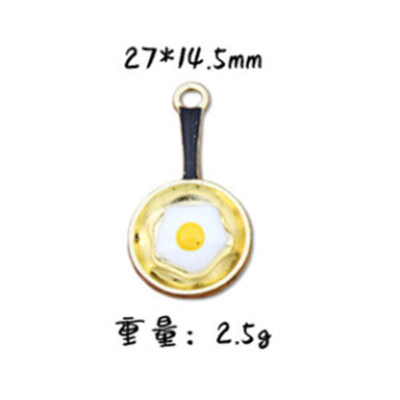 Acrylic frying pan fried egg spatula earrings (Minimo de compra 2) MIC-JianL004