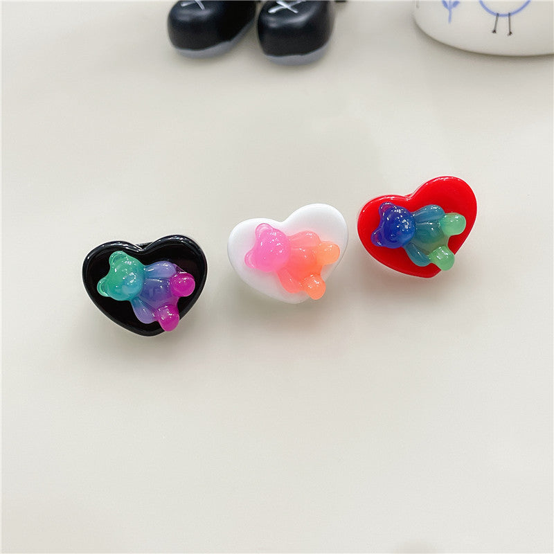 Resin Girl Style Candy Bear Ring MIC-WWHM028