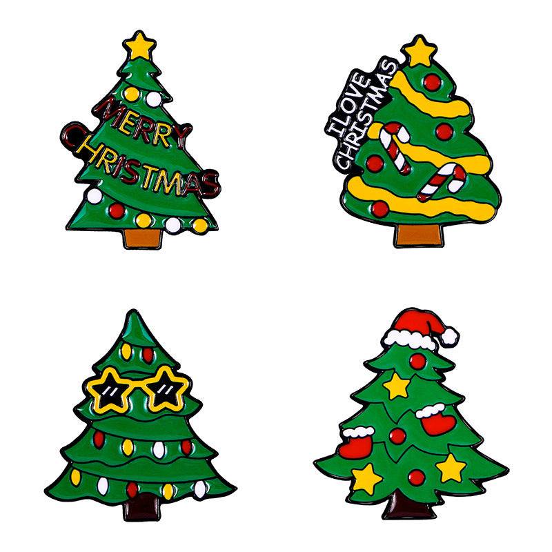 Alloy cartoon Christmas tree brooch (Minimo de Compra 2) MIC-WeiD006