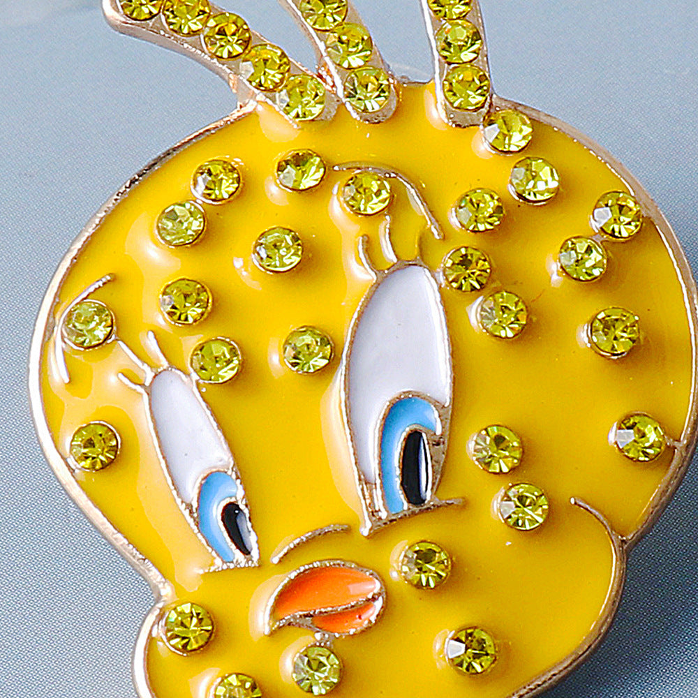 Alloy Cartoon Little Yellow Chicken Earrings MIC-JuJ001