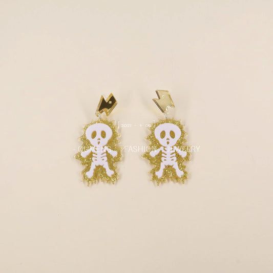 Acrylic Halloween New Skull Earrings (Minimo de Compra 3) MIC-OuG062