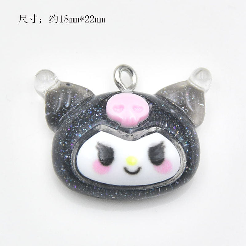 Resin transparent glitter cartoon animal accessories MIC-ZhiB014