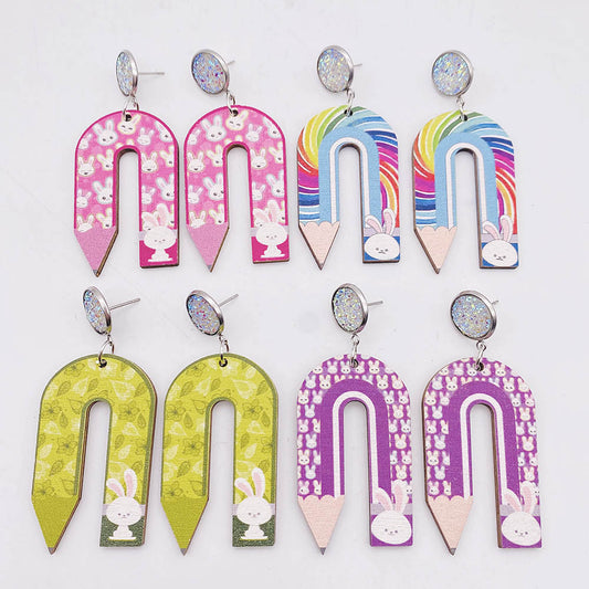 Alloy U-shaped pencil earrings MIC-ChenY006