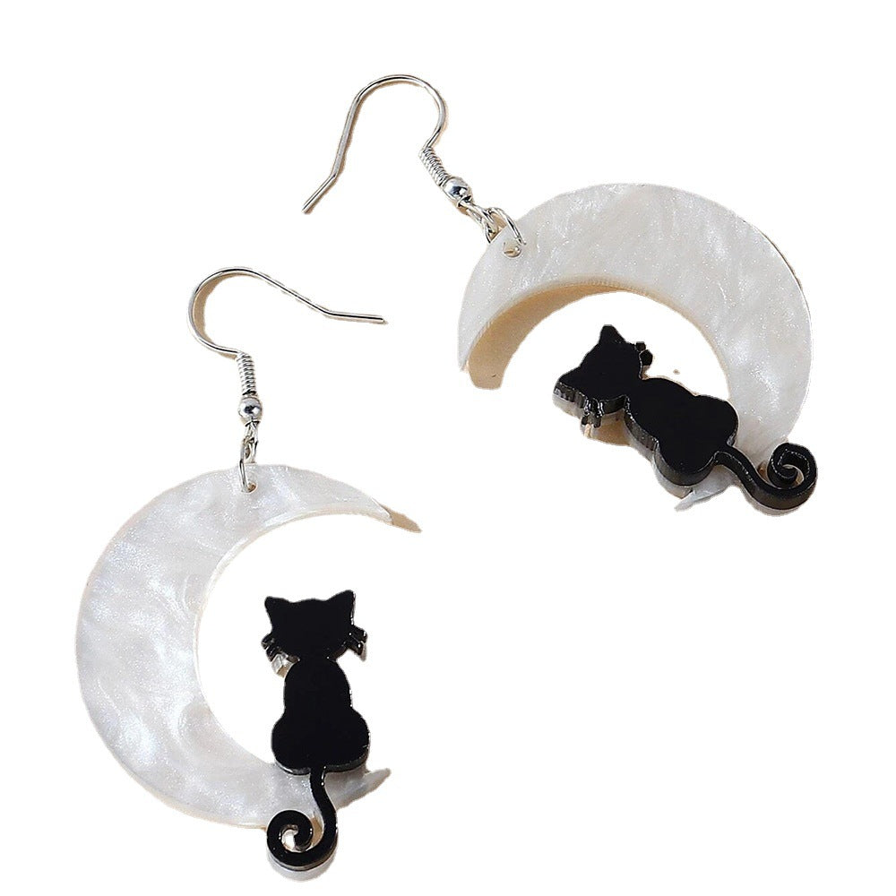 Acrylic Moon Cat Ear Studs (Minimo de compra 2) MIC-JianL001