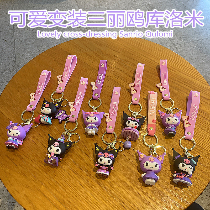 PVC cartoon cross dressing exquisite keychain MIC-LanC012