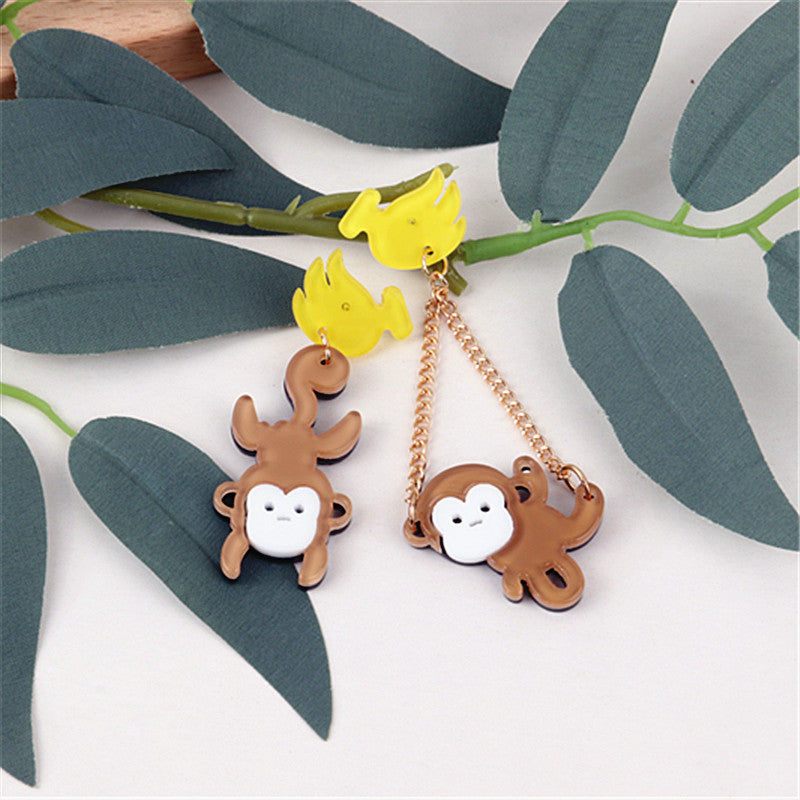 Acrylic funny monkey earrings MIC-ChouD034