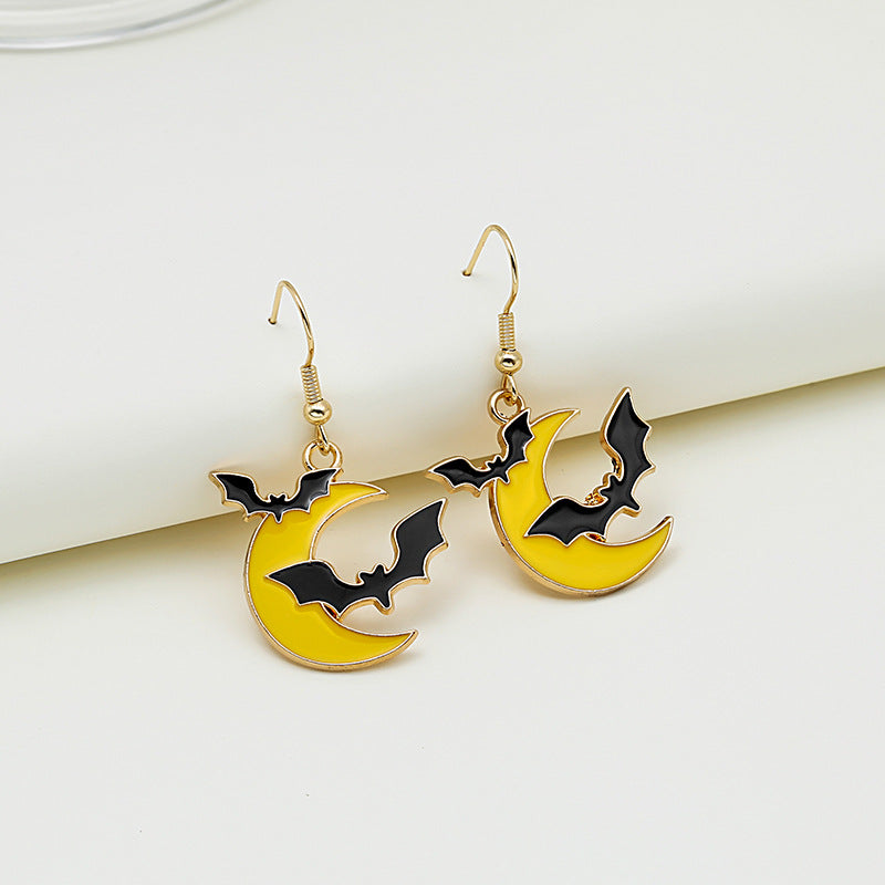 Acrylic Halloween Magic Hat Little Cat Earrings MYA-MDD051