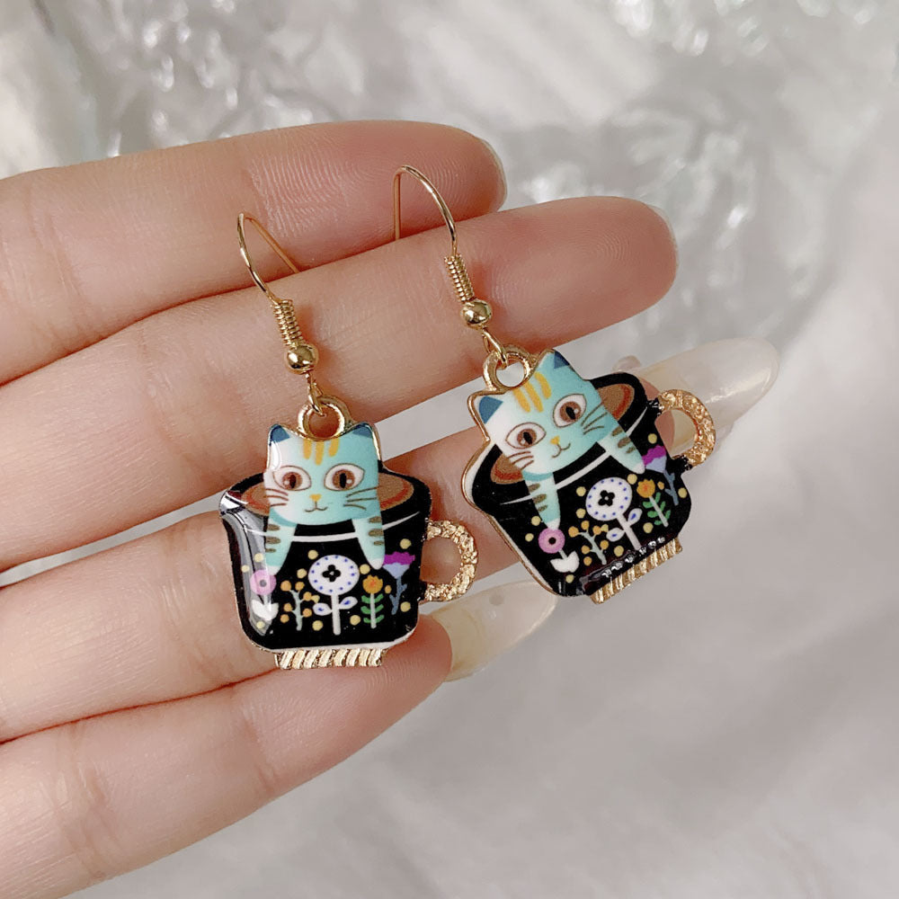 Acrylic cartoon cat earrings (Minimo de compra 2) MYA-YiD035