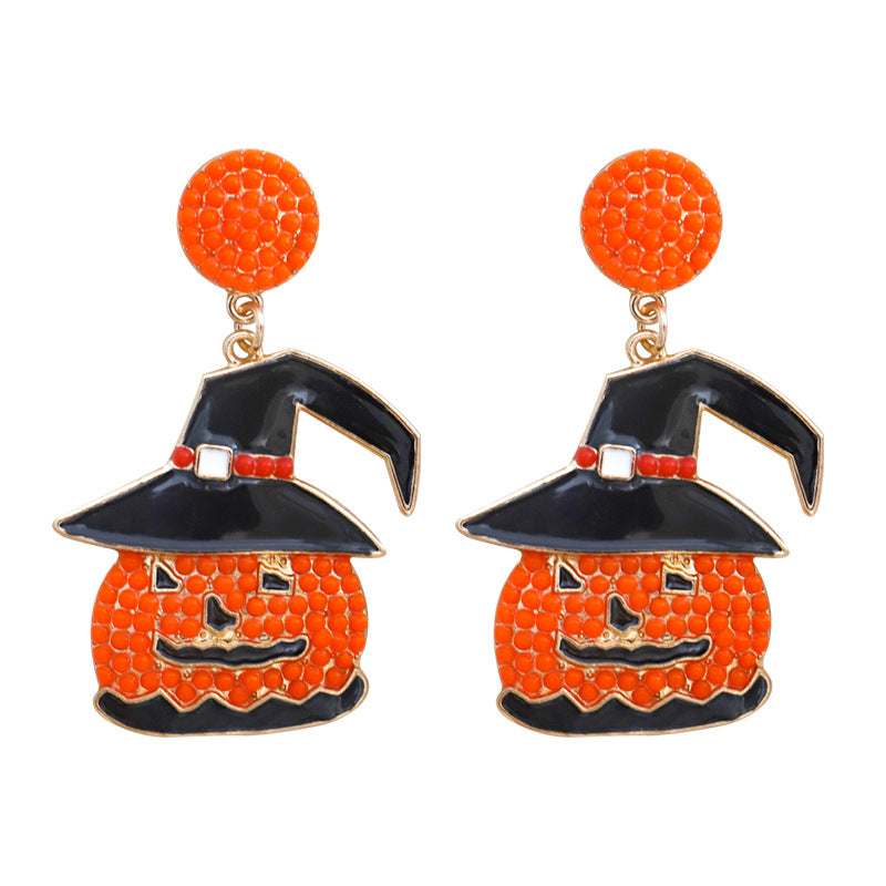 Alloy Halloween Pumpkin Ghost Earrings (Minimo de Compra 2) MIC-JiqQ008