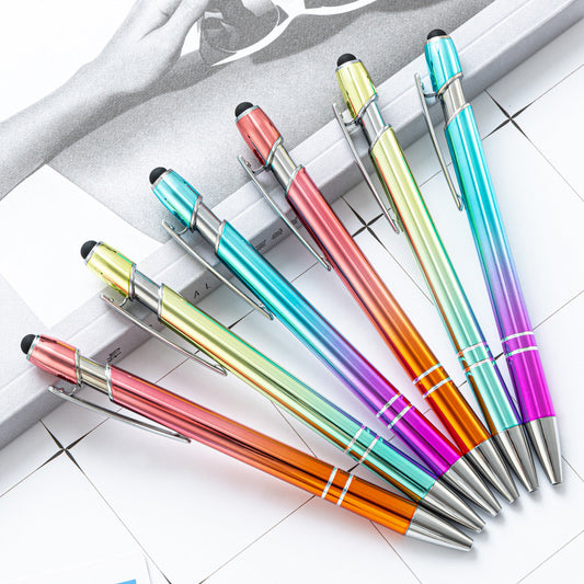 Ballpoint Pen Metal Touch Screen Gradient Color Push Gel Pen HongD004