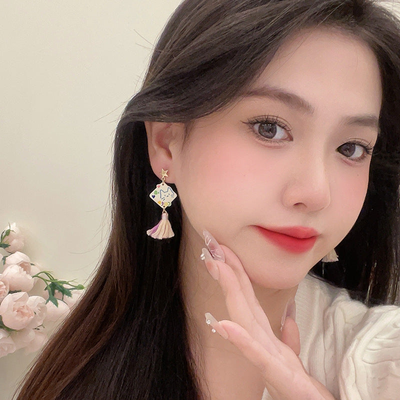 Alloy Star Cat Earrings MIC-BLD086