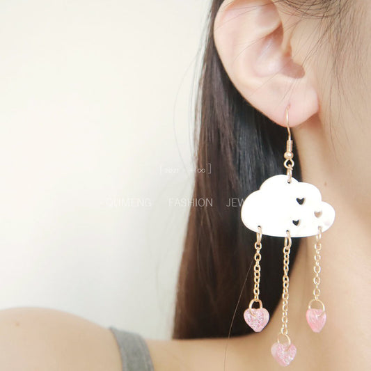 Acrylic Cloud Tassel Love Earrings MYA-OuG099