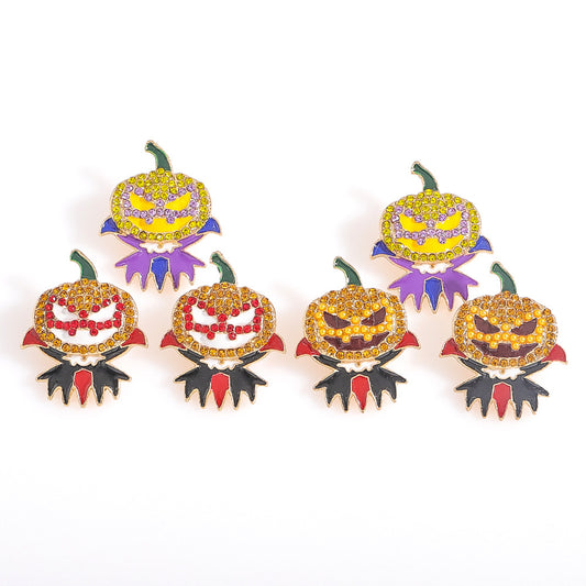 Alloy Halloween pumpkin earrings (Minimo de Compra 2) MIC-JiqQ003