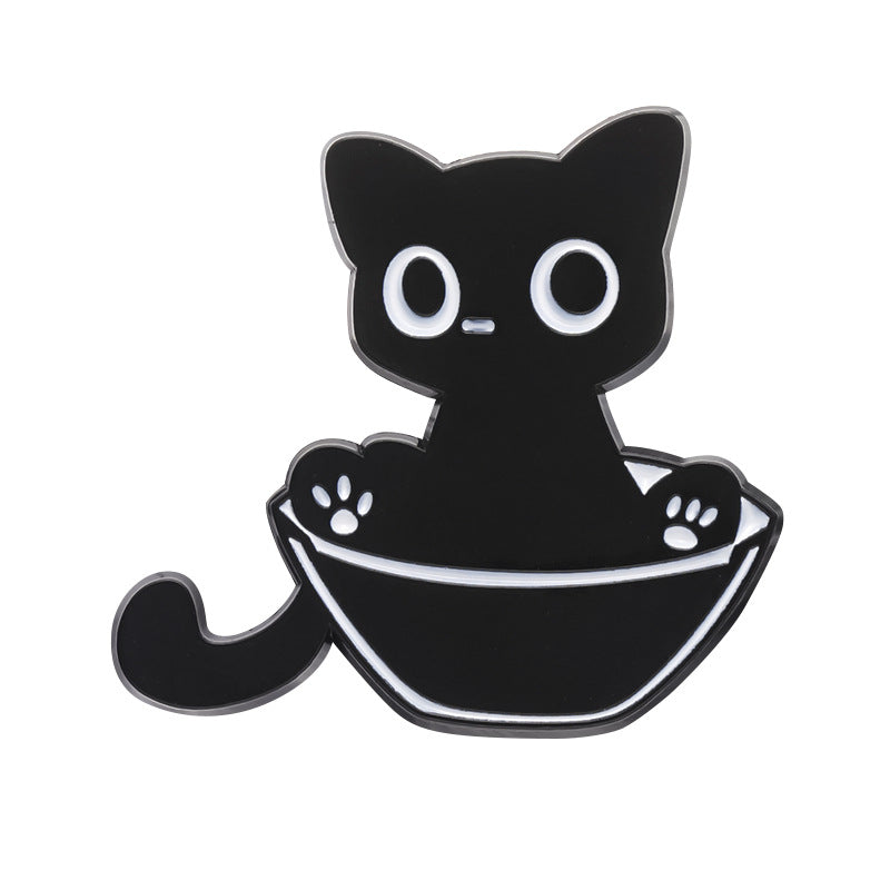 Alloy cute black cat brooch MIC-ZhuoB017