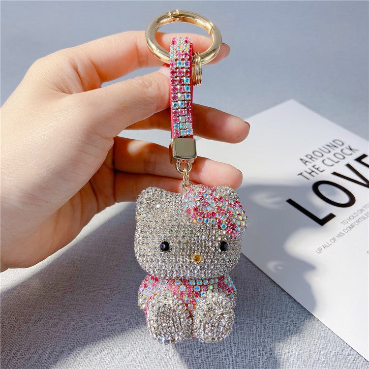 Diamond cartoon cat doll keychain  （Minimo de compra 2） MYA-LianX005