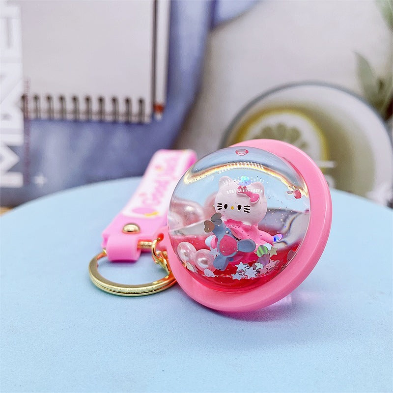 PVC cartoon floating oil keychain MYA-DMF013