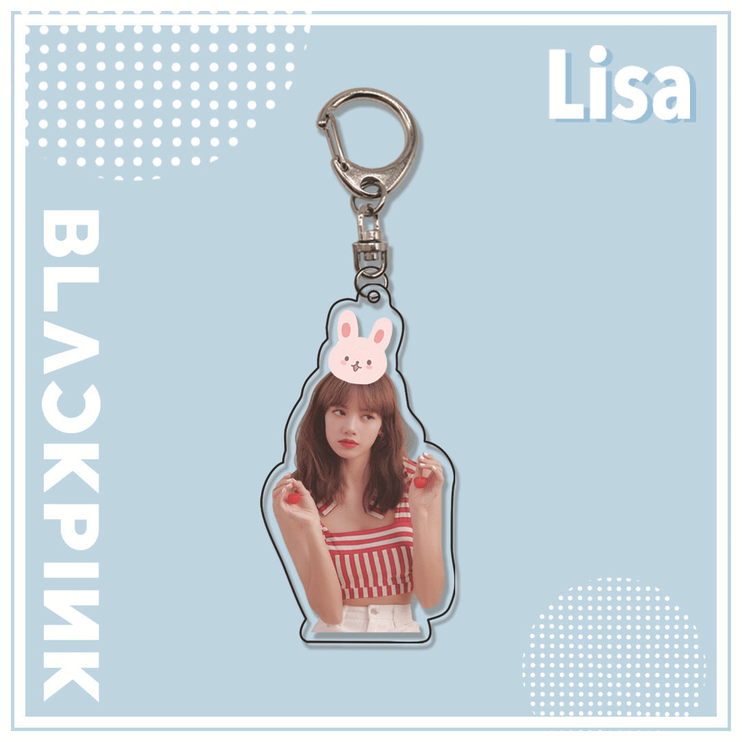 Acrylic pink ink double-sided blackpink keychain (Minimo de Compra 2)  MYA-ManM014