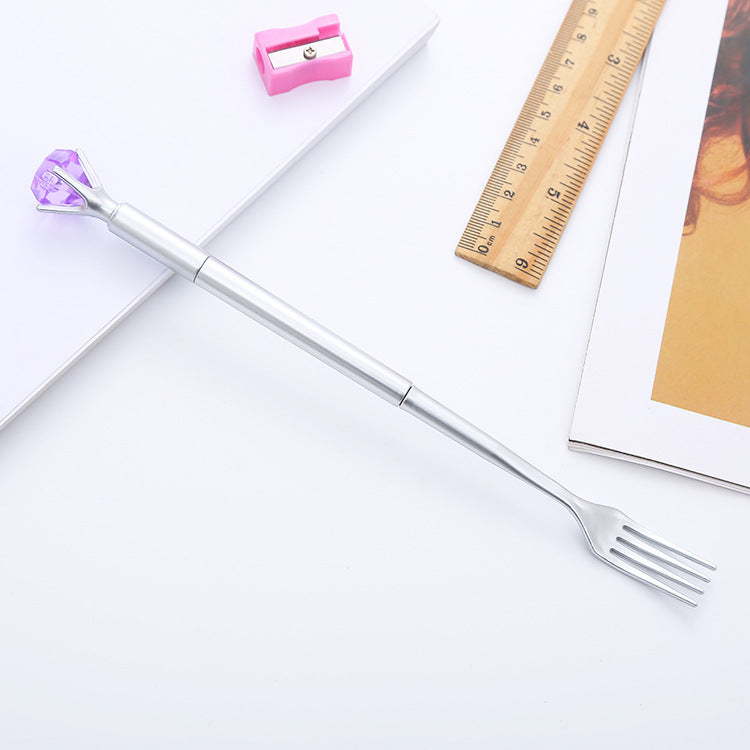 Diamond Spoon Fork Plastic Ballpoint Pen Liuj015