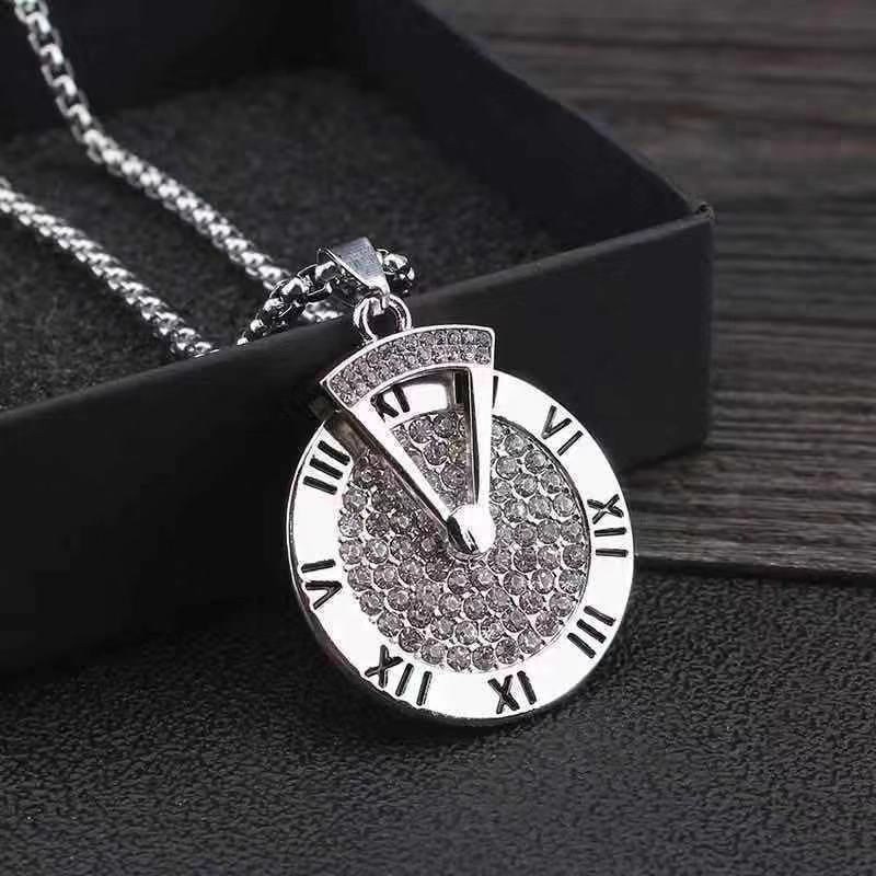 Necklaces Stainless Steel Roman Numerals Turnable LianL001