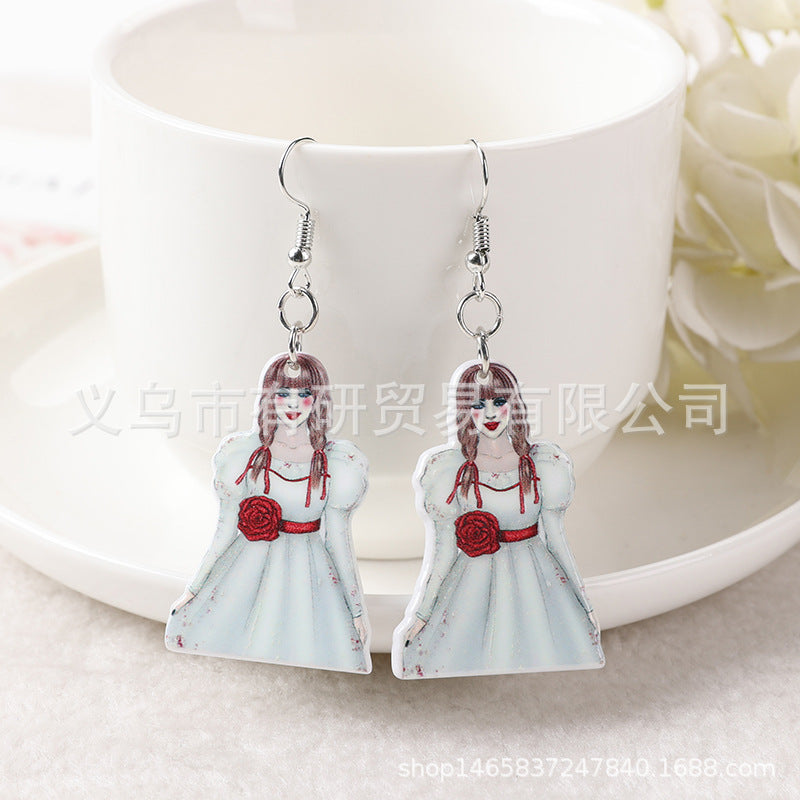 Resin cartoon princess dress girl earrings (Minimo de Compra 2) MIC-YouY009