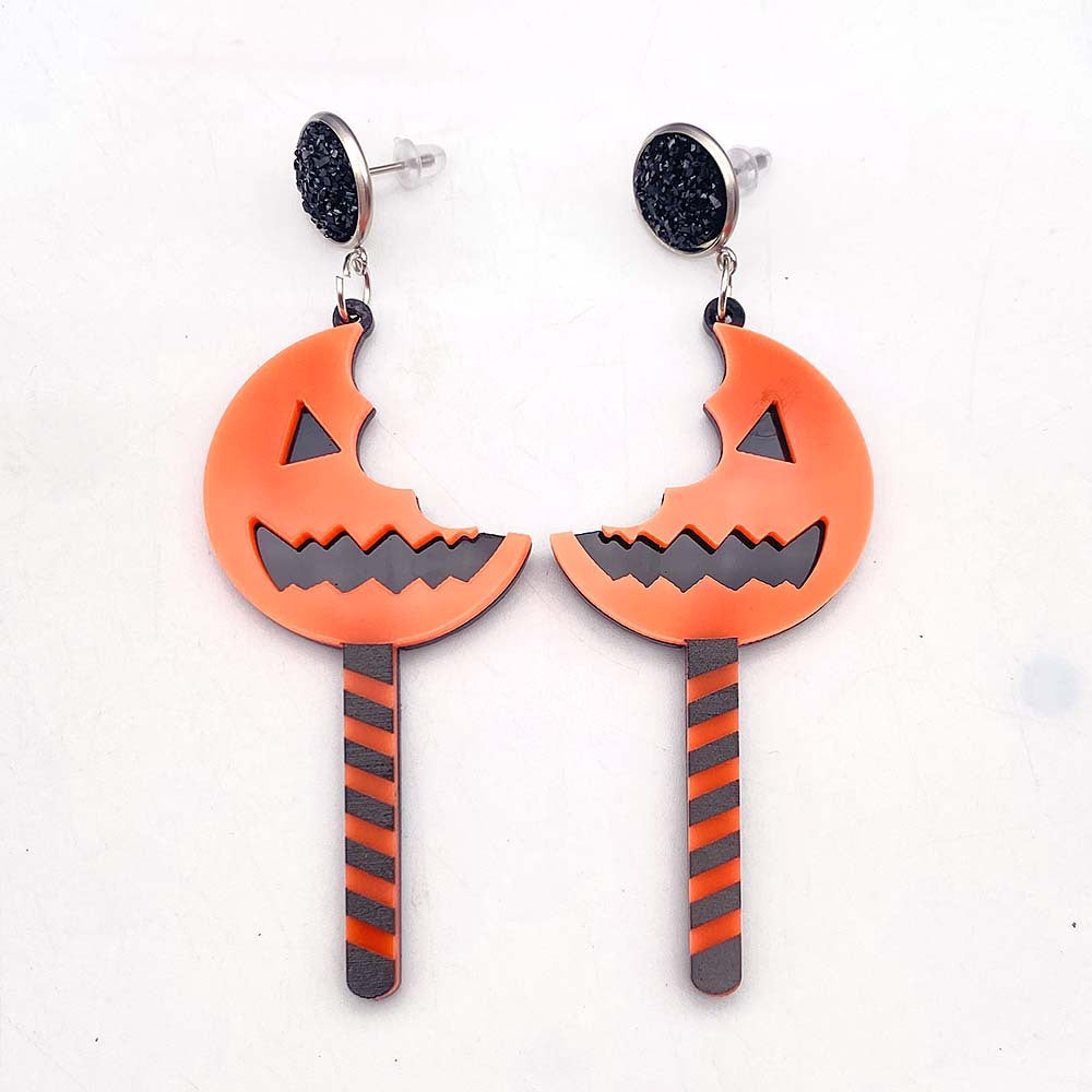 Acrylic Halloween Ghost Skull Earrings (Minimo de Compra 2) MIC-ChenY015