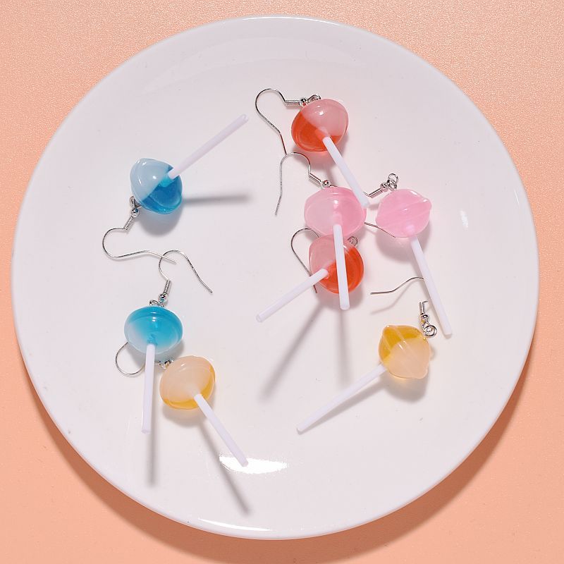 Resin round lollipop earrings MIC-XunT001