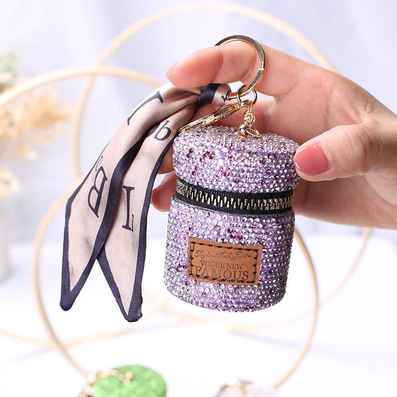 PU bags with diamond keychains JiY002