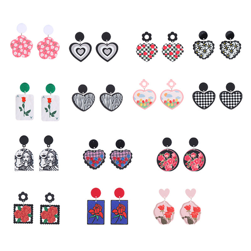 Acrylic New Love Earrings (Minimo de Compra 2) MIC-ChouT029