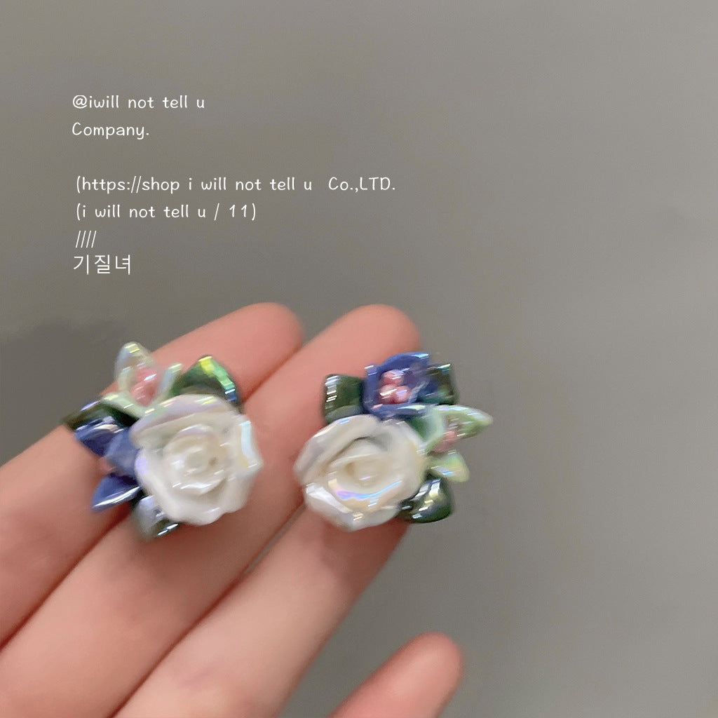 Alloy blue flower earrings MYA-LiangM004