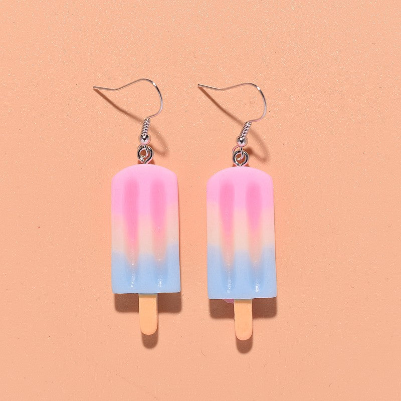 Resin contrast ice cream earrings MIC-XunT006