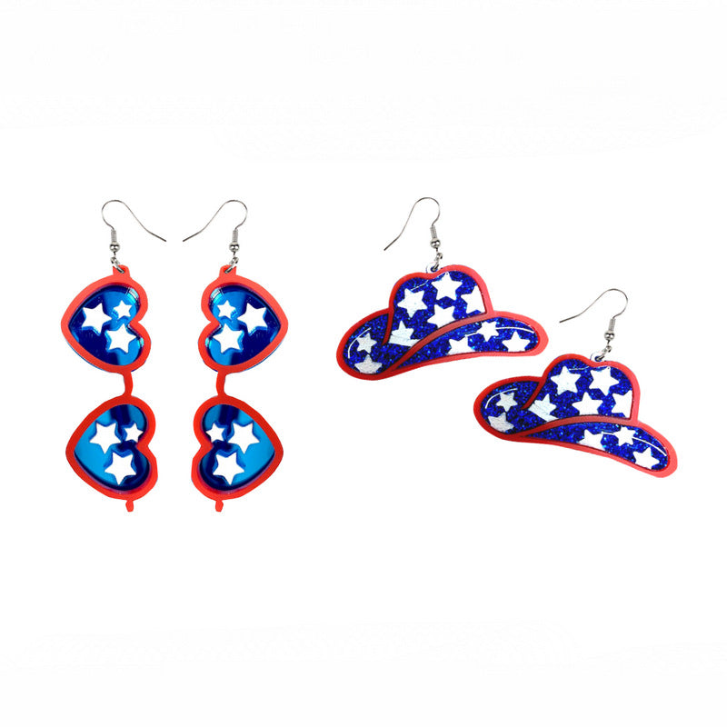 Acrylic Independence Day Earrings MYA-XueP081