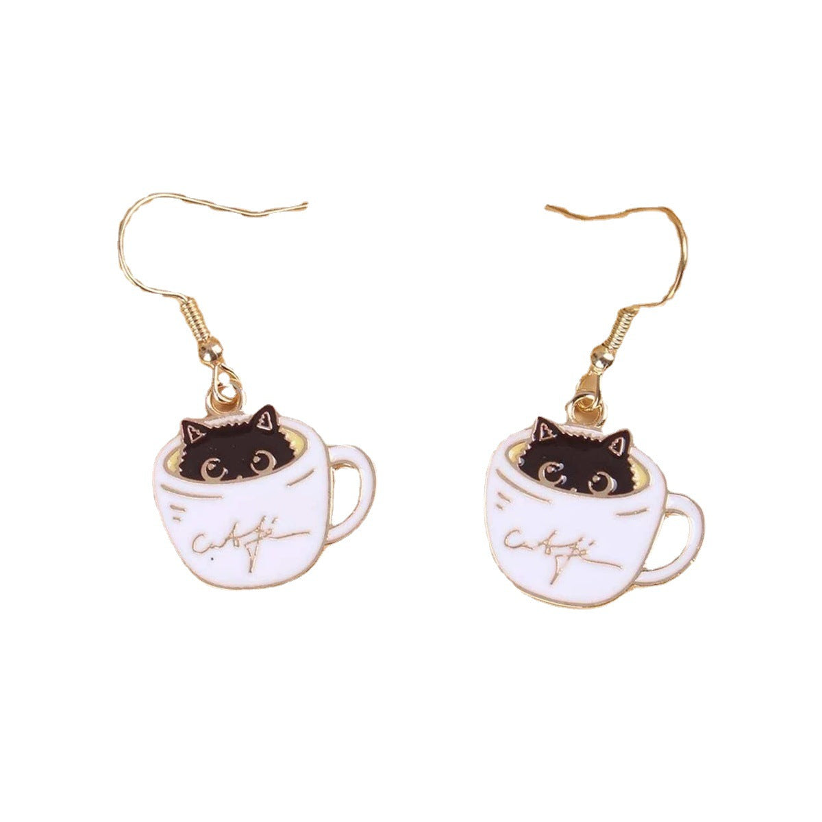 Acrylic Tea Cup Cat Earrings MIC-JianL012