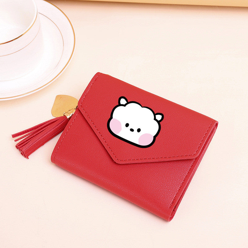 PU card bag tassel short wallet MIC-XingY016