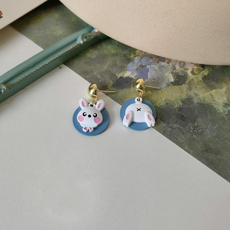 Resin cute cartoon rabbit earrings MIC-JiuY027