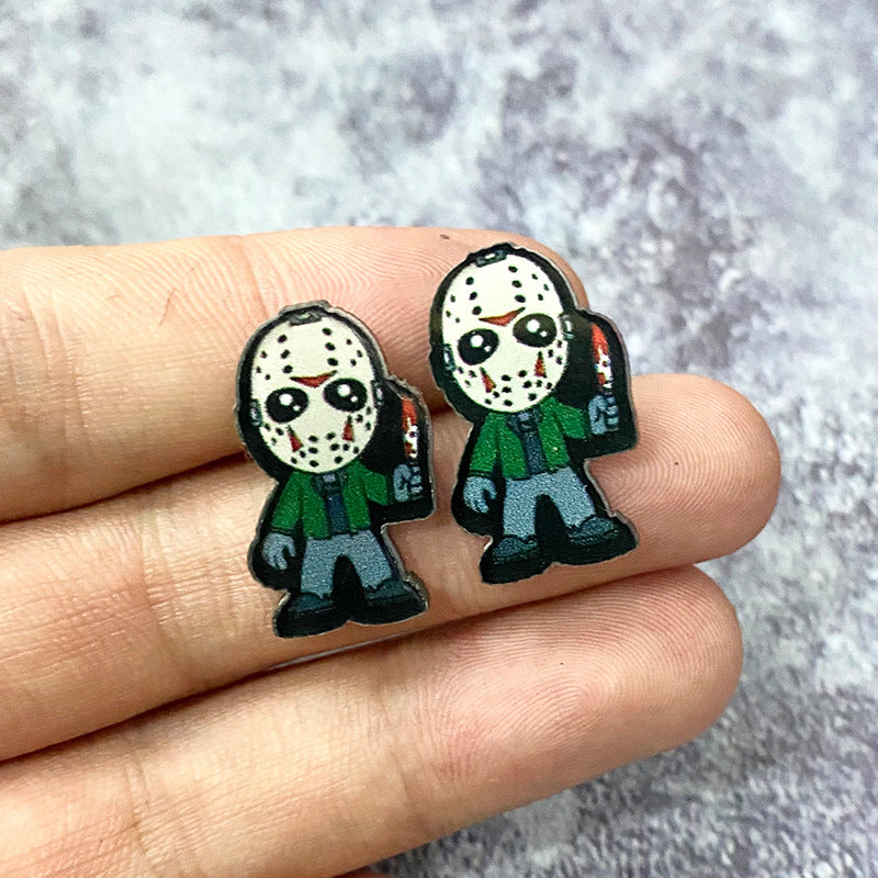 Earrings Acrylic Halloween Funny Fun Earrings 2 pairs Qunyi001